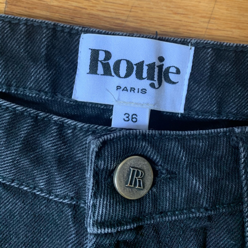 Route high waisted washed black denim